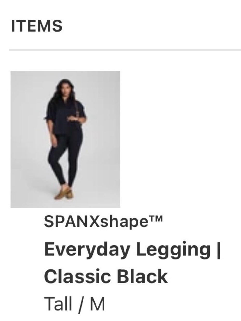 SPANX Classic Black Everyday Legging - Tall / M